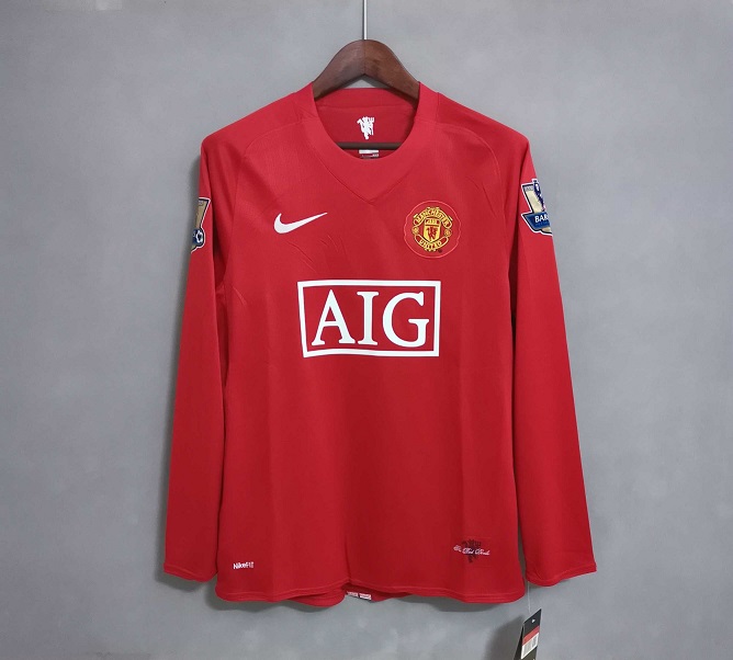 AAA Quality Manchester Utd 07/08 Home Long Soccer Jersey